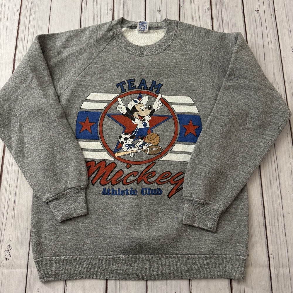 Vintage Mickey Mouse Sweatshirt Jerzees USA Team Mickey Athletic Club Adult L